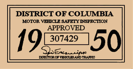 (image for) 1950 District Of Columbia inspection sticker